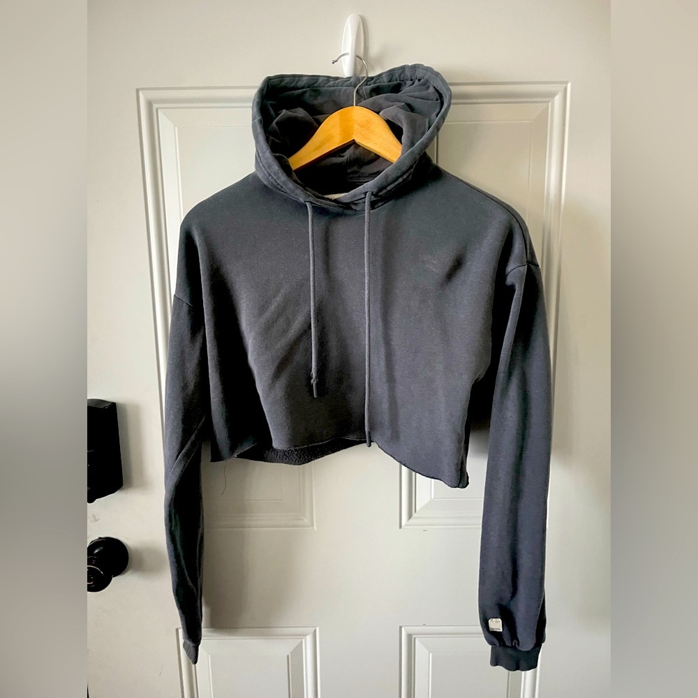 Gray cropped hoodie